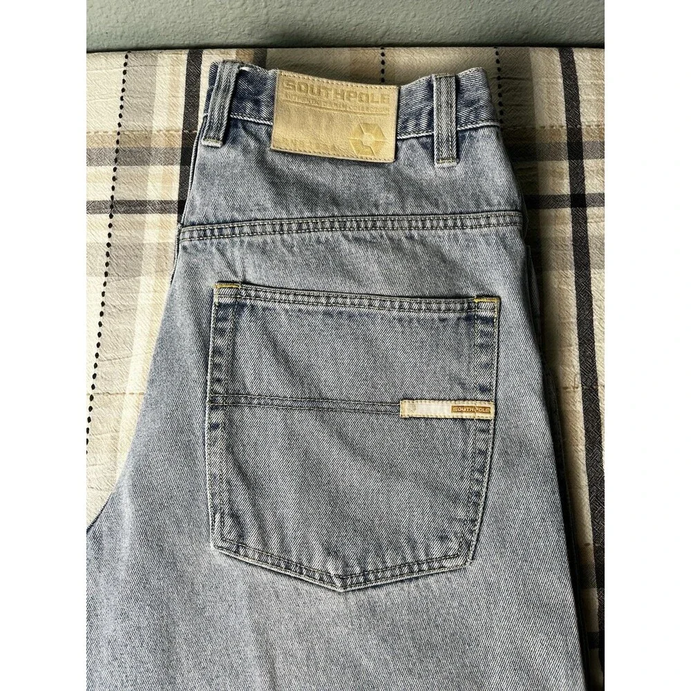 Vintage Y2K South Pole Denim Shorts Jorts Baggy Light Wash Faded Men’s Size 36